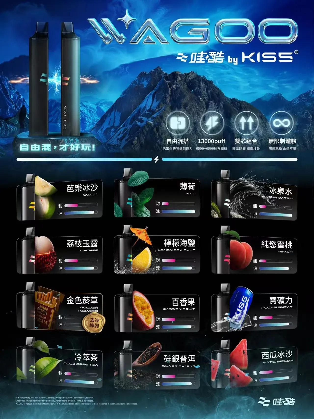 WAGOO哇酷6500口拋棄式電子煙|KIS5旗下一次性子品牌 WAGOO